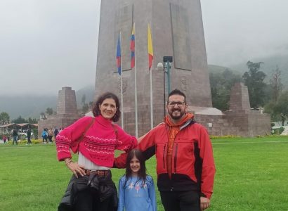 Massimo e Silvia Bano con la figlia Beatrice in Ecuador